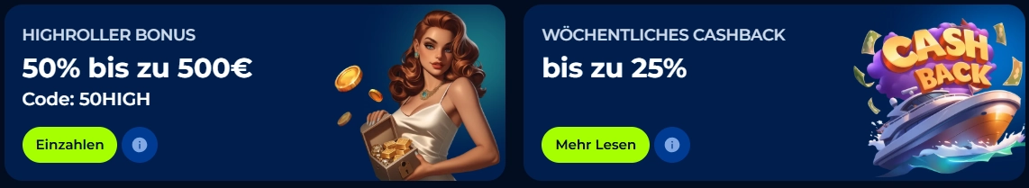 Promoaktionen bei BillionaireSpin Casino
