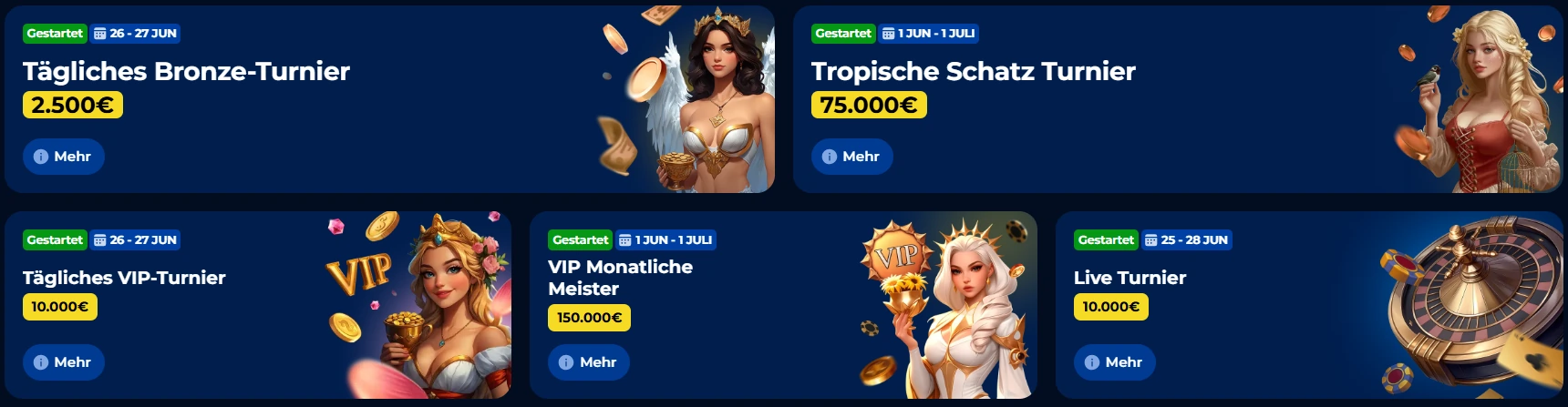 Turnieraktionen bei BillionaireSpin