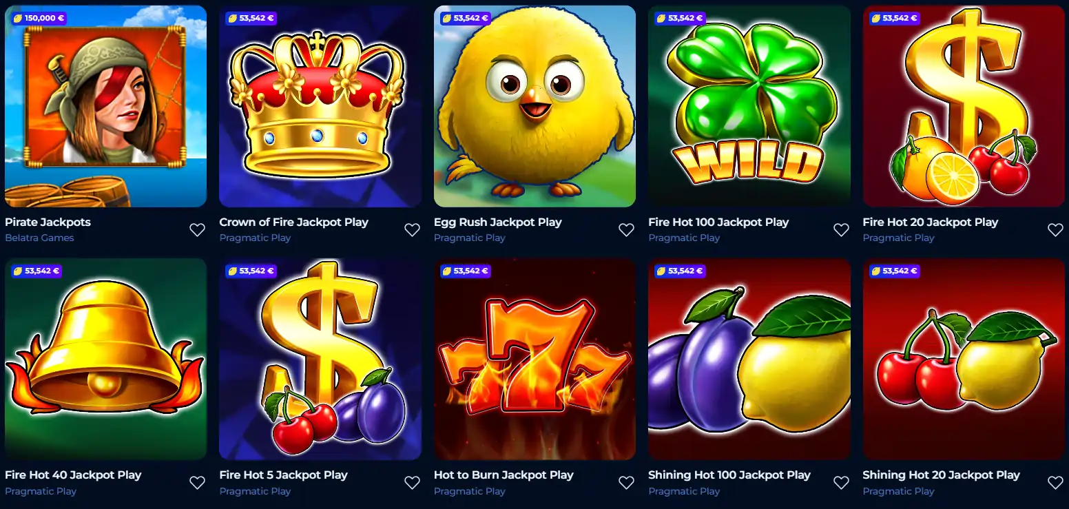 ackpot-Spiele bei BillionaireSpin